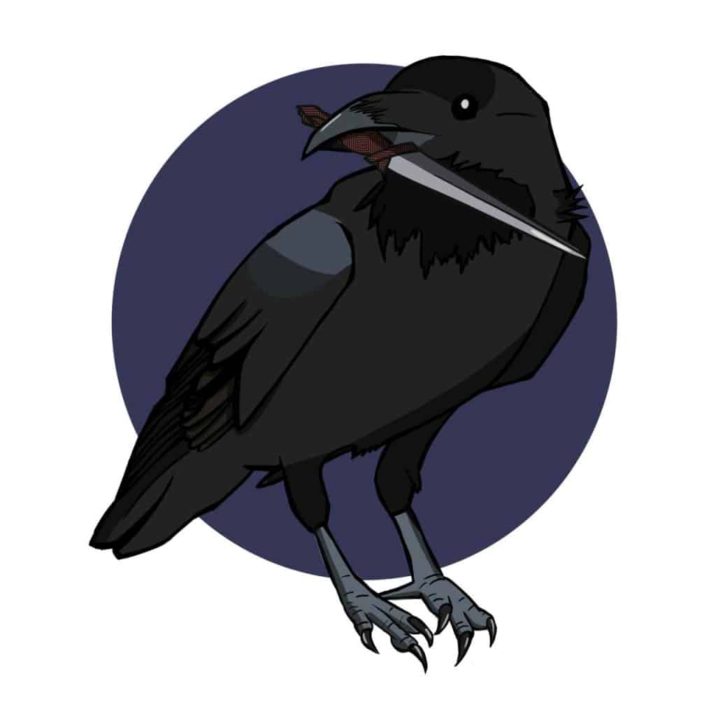 crow with knife crypto