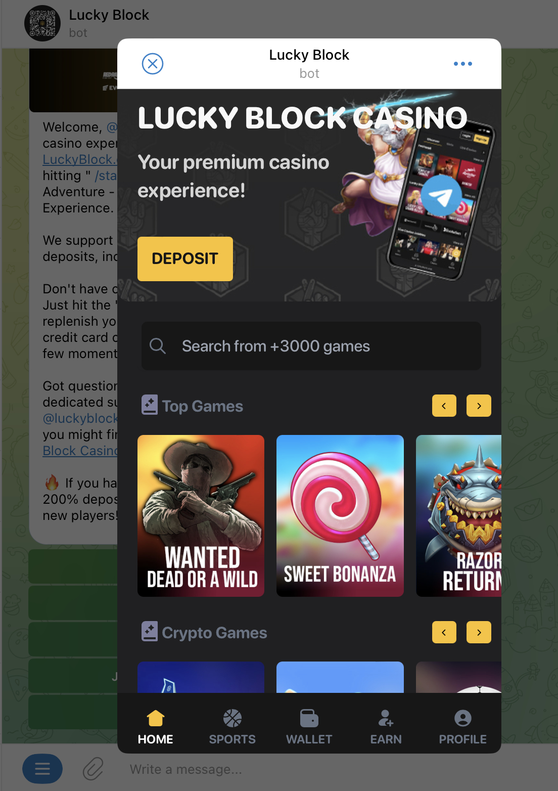 crypto casinos like lucky block