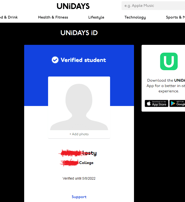 Unidays student ID upload