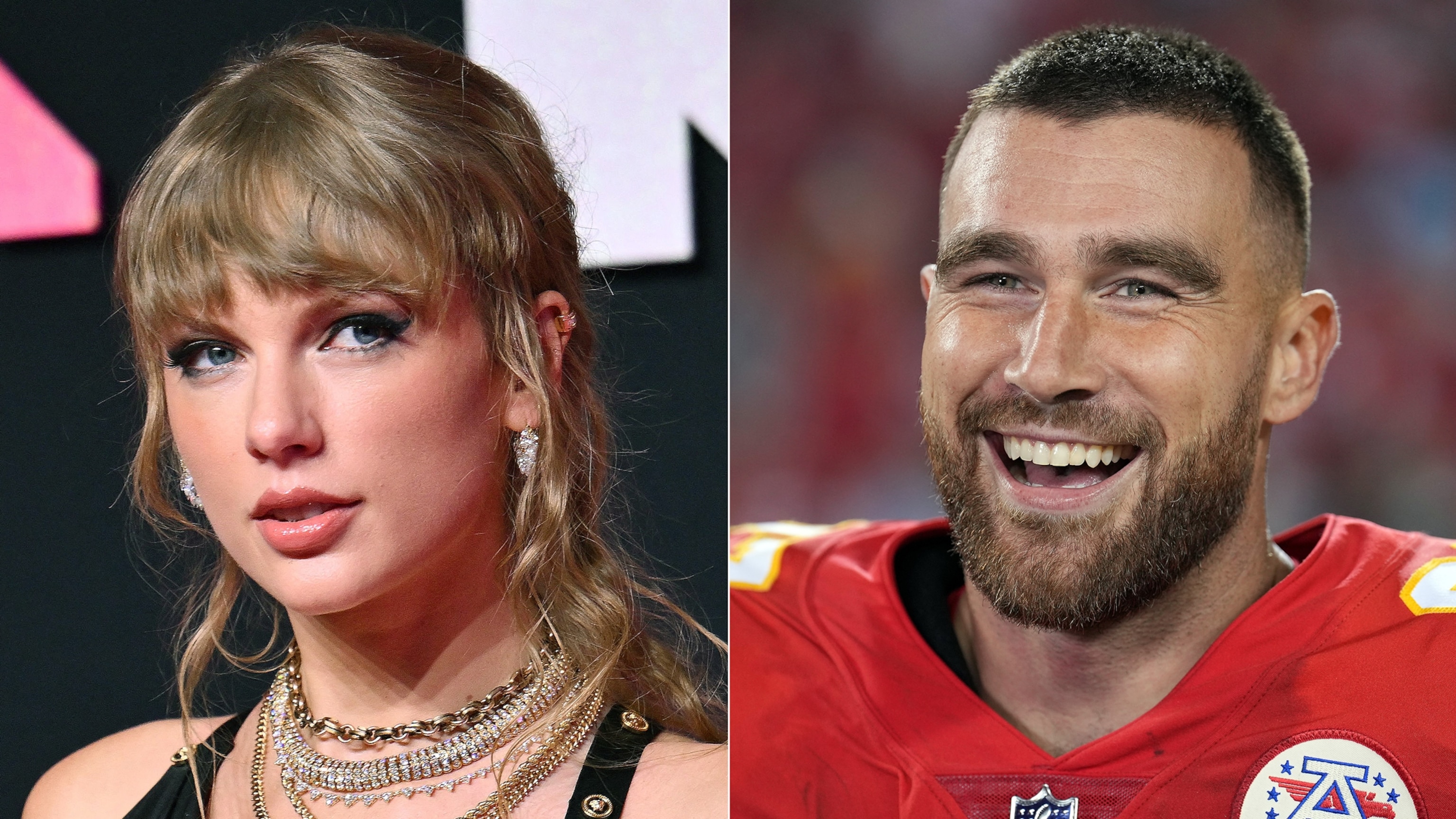 taylor swift looking at travis kelce