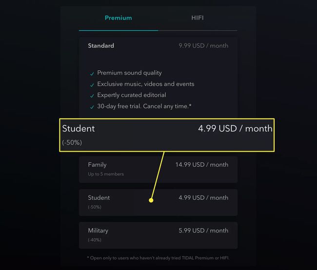 tidal student discount