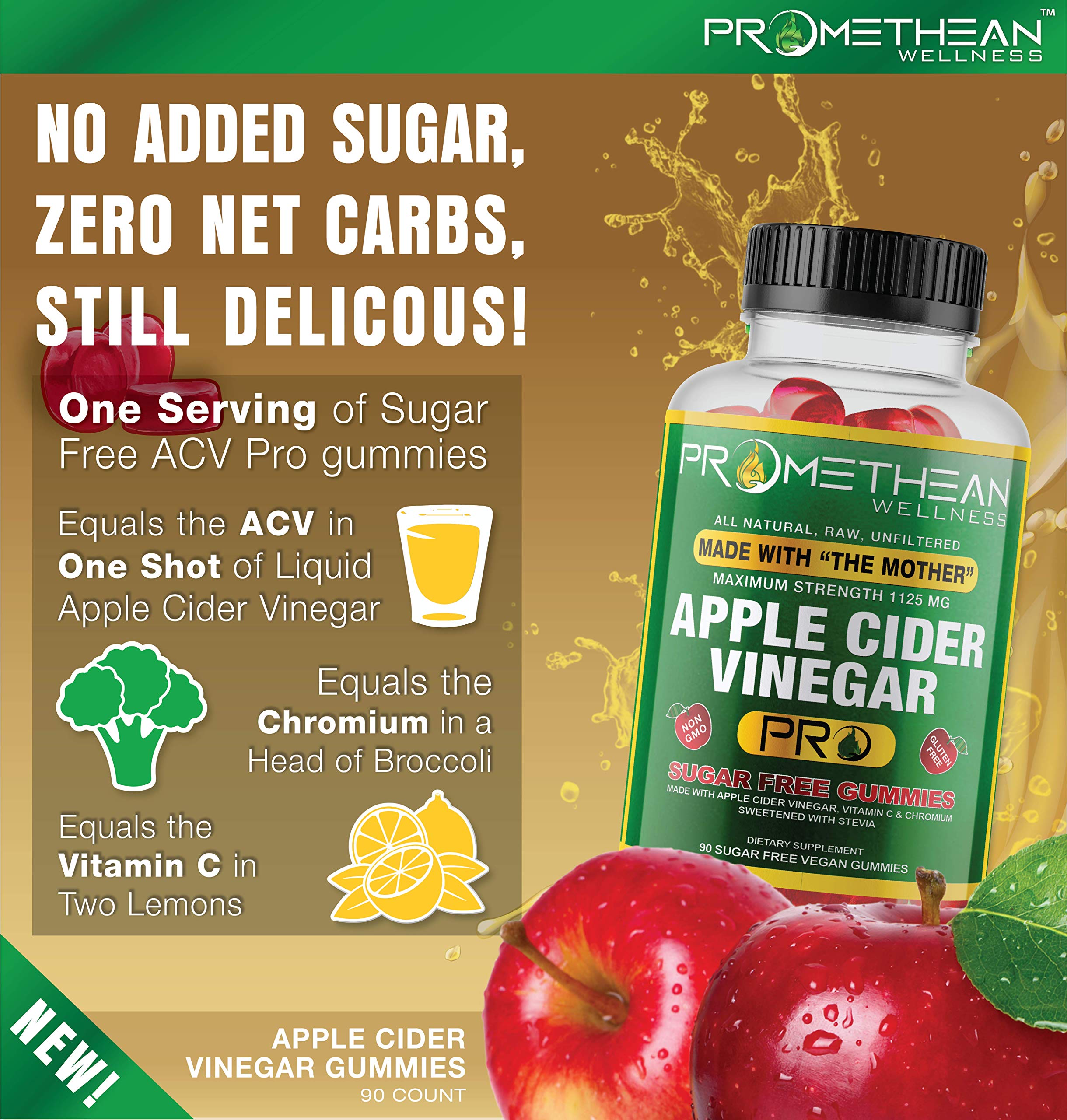 Low-carb apple cider vinegar gummies