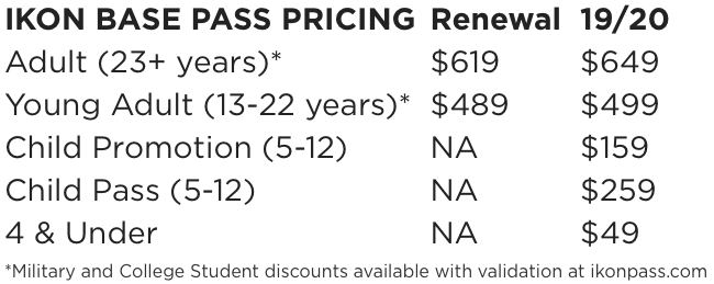 ikon pass deal 19 20