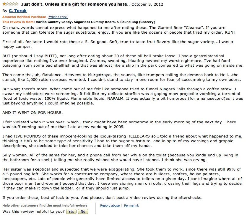 amazon haribo sugar free gummy bear review