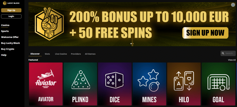 lucky block casino bonus