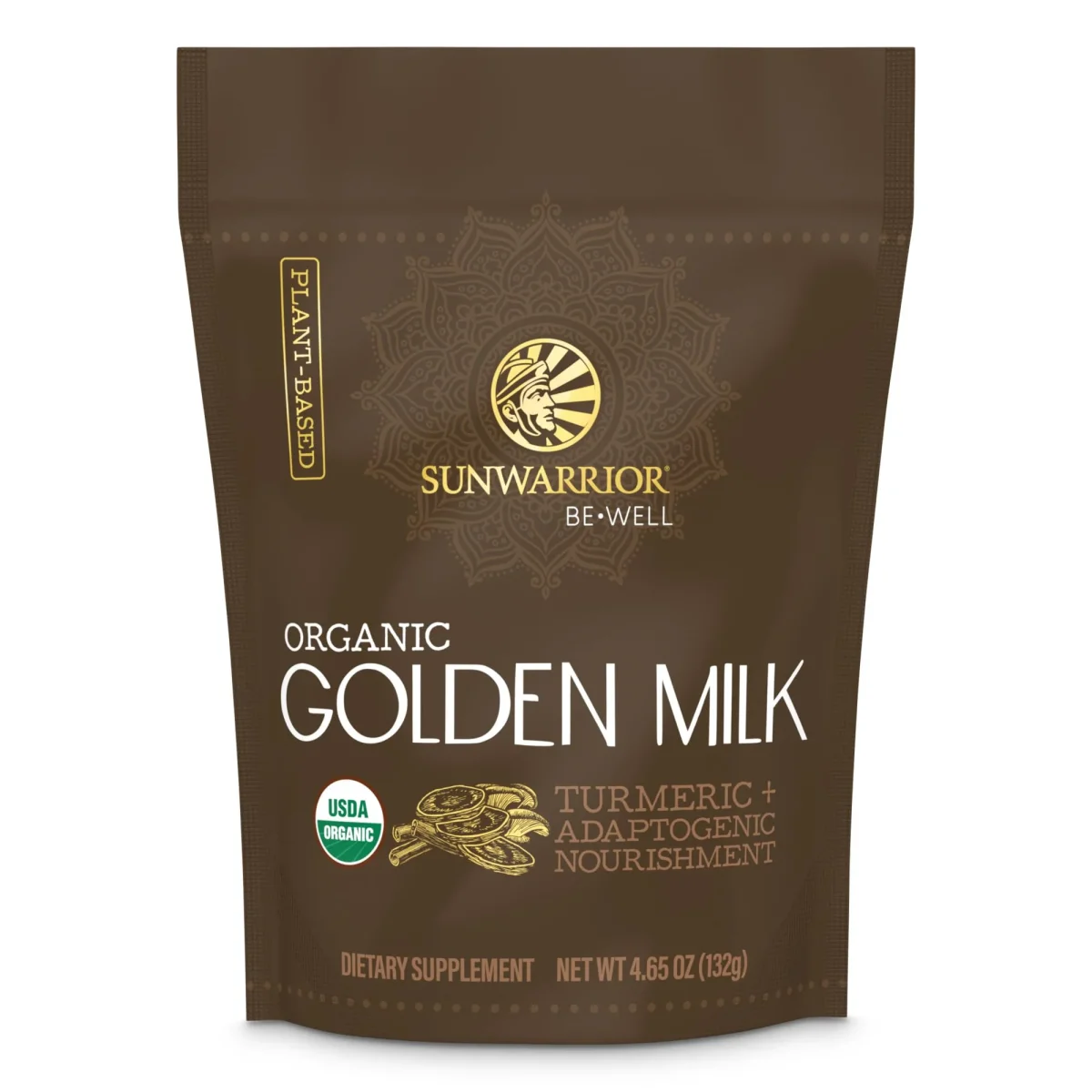 A cup of golden milk on a bedside table as part of a nighttime routine