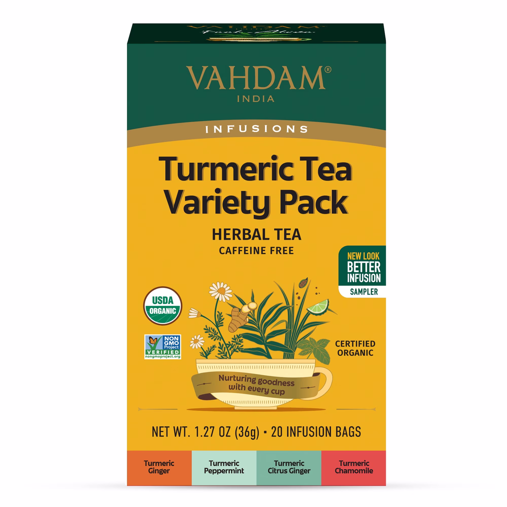 A warm cup of turmeric tea beside a book in the evening